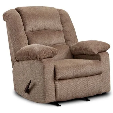 Casual Recliner with Pillow Arms